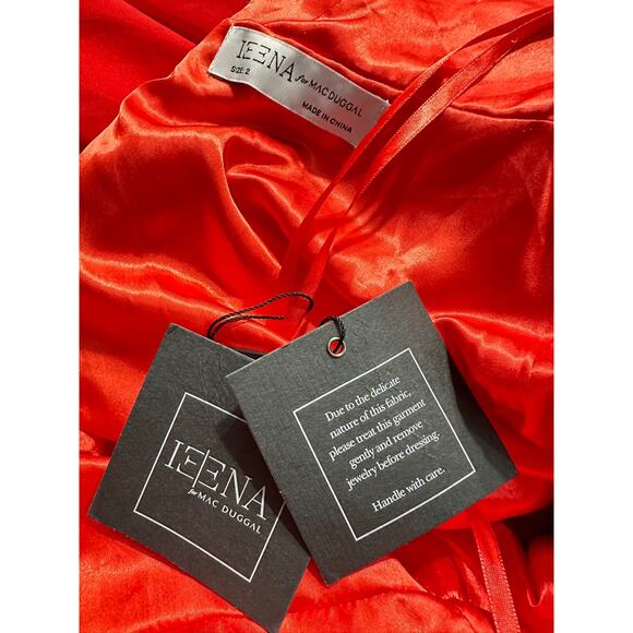 IEENA for Mac Duggal 55379 Red Chiffon A-Line Ballgown Women's Sz 2 NWT - Picture 10 of 10